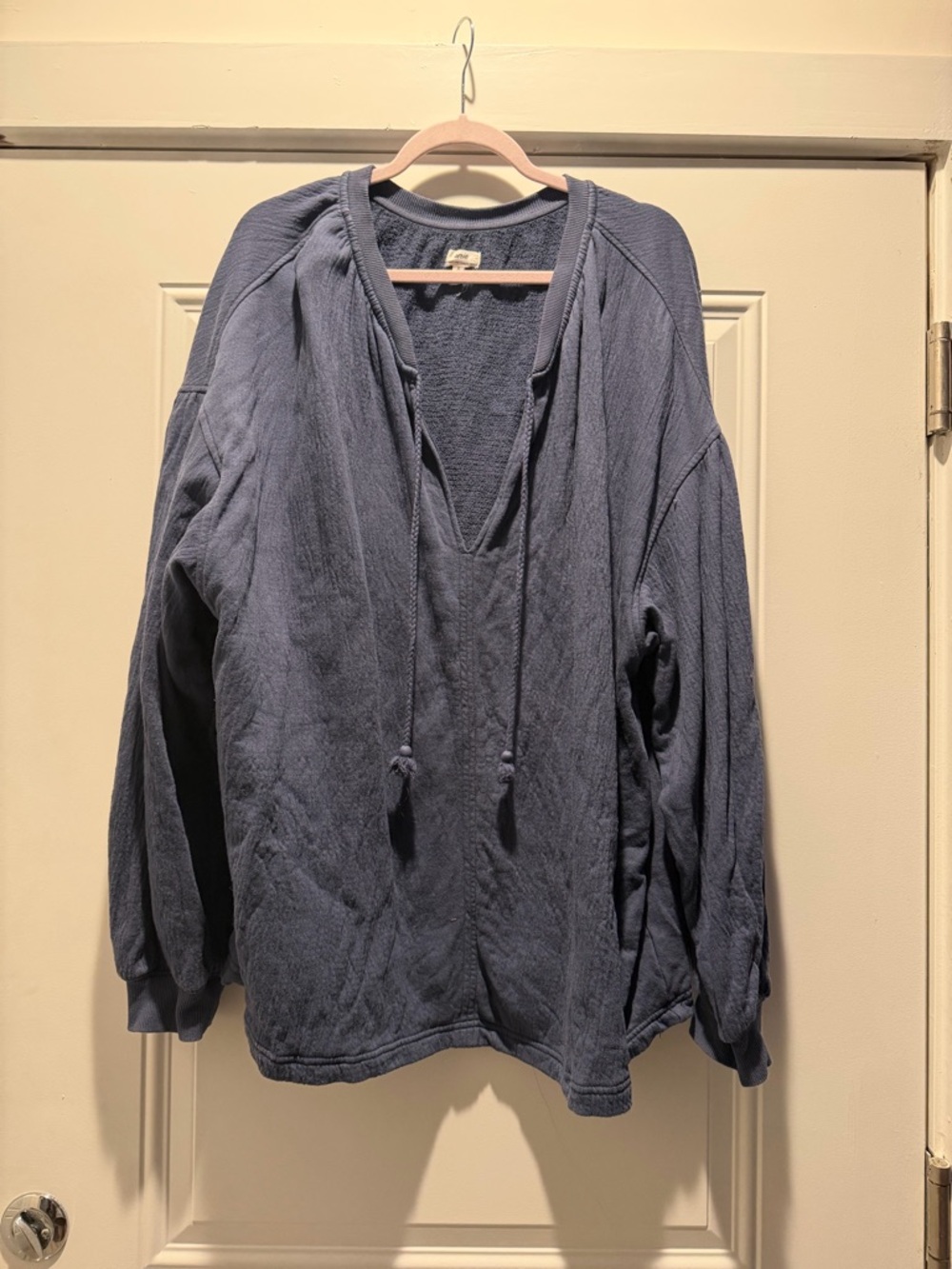 Aerie Washed Indigo Easy Street V-Neck Sweatshirt